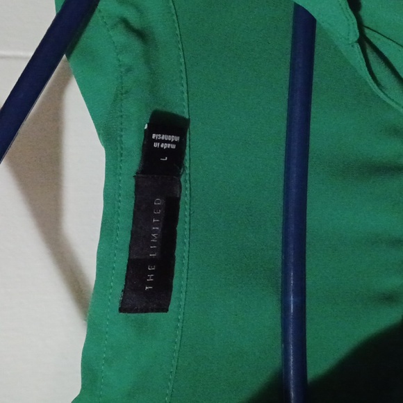 The Limited button-up Green blouse silk size large EUC - Picture 2 of 5